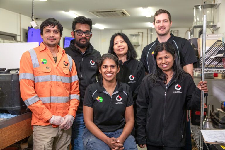 Chadwick Geotechnics team members in the specialist laboratory