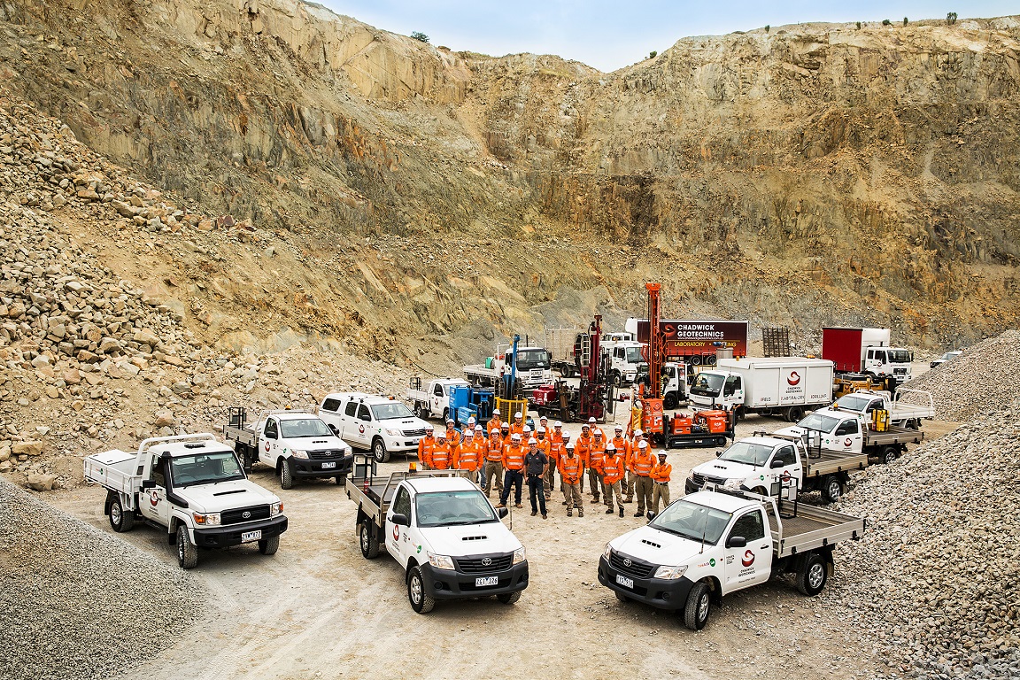 The Chadwick Geotechnics fleet, including drilling rigs